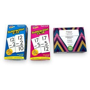 Flash Cards Math Skills Practice Test Prep Subtraction Division Multiplication